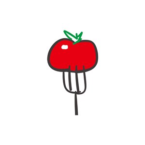 西红柿叉子矢量logo设计素材