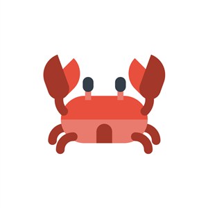 红色卡通螃蟹矢量logo素材