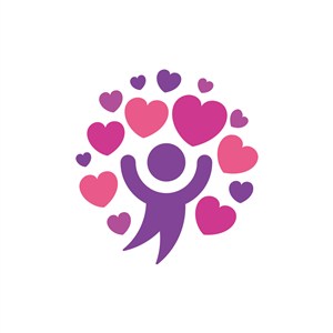 运动休闲logo设计--爱心人形跳舞logo图标素材下载