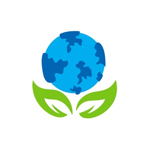 商务贸易logo设计--地球环保绿叶logo图标素材下载