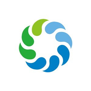 蓝色绿色渐变水滴圆环矢量logo图标