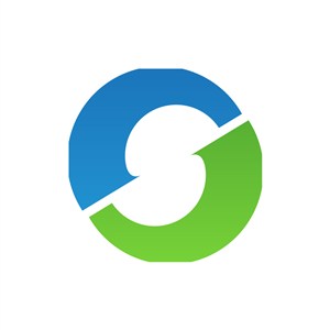 蓝色绿色循环圆形矢量logo图标