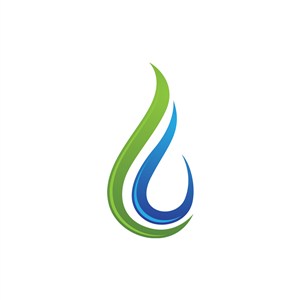 蓝色绿色水滴形矢量logo图标设计