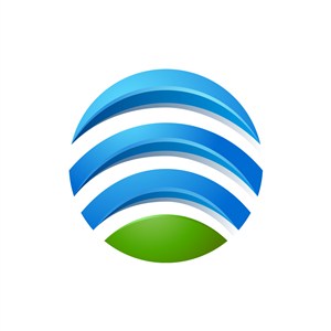 蓝色绿色球体圆形信号矢量logo图标