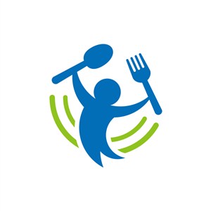 餐饮食品logo设计--人形叉子勺子元素logo图标素材下载