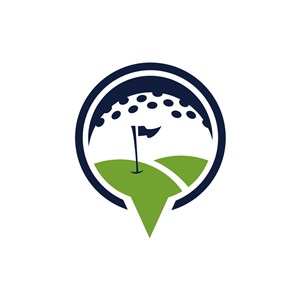 运动休闲logo设计--球形高尔夫场地logo图标素材下载