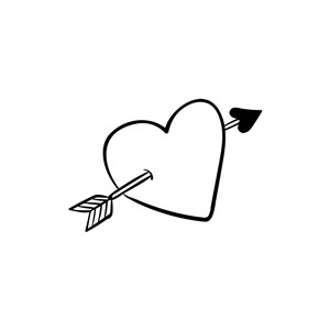 运动休闲logo设计--丘比特爱心射箭logo图标素材下载