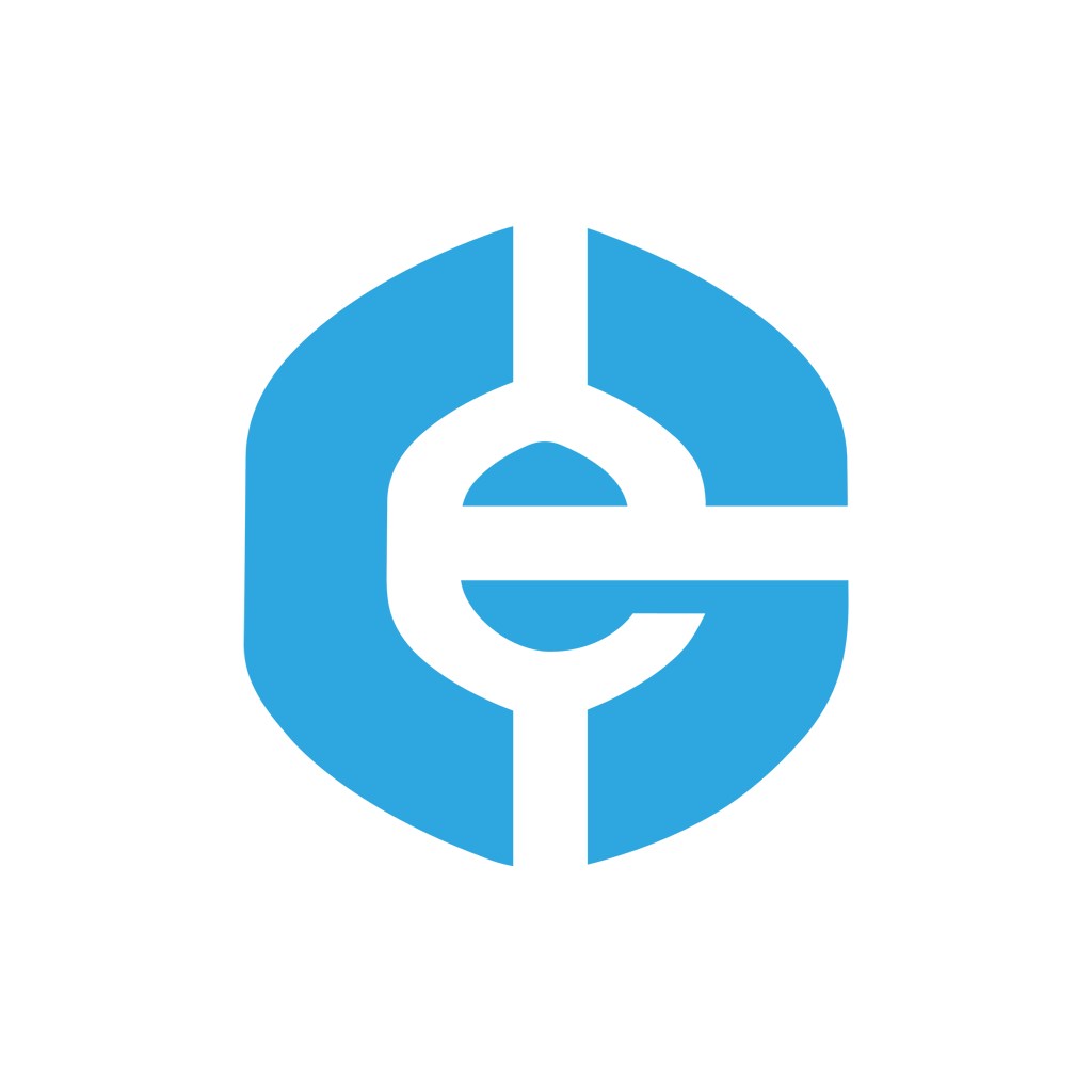 网络科技logo素材素材:互联网logo设计-蓝色e字母标志设计素材下载