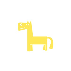 玩具公司logo素材黃色卡通馬圖標