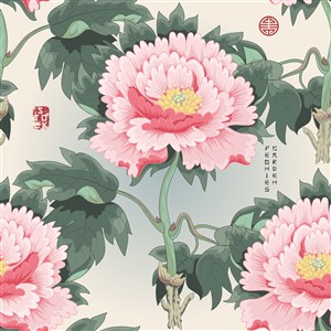 中式傳統牡丹背景底紋素材