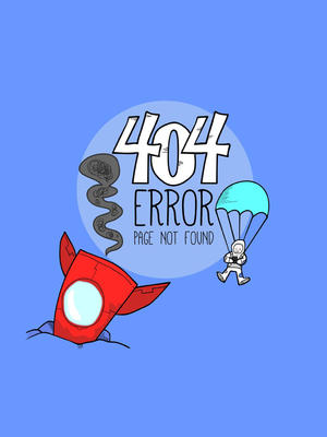 創意404頁面墜落的火箭矢量圖
