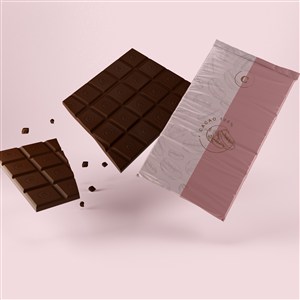 巧克力包装贴图样机