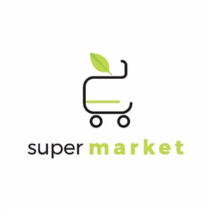 绿色购物车图标超市矢量logo