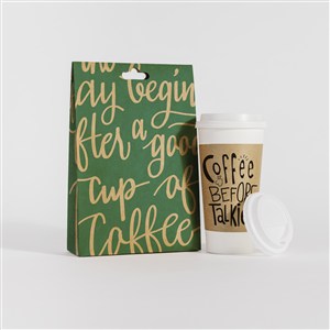 咖啡豆包装袋一次性咖啡杯贴图样机
