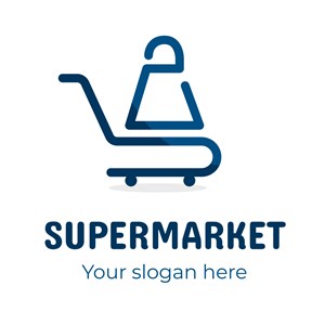 绿色抽象购物车标志图标超市logo