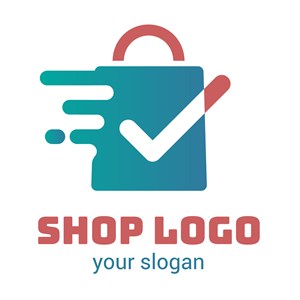 创意购物袋标志图标超市logo设计素材