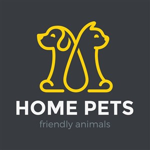 猫狗图标宠物店矢量logo设计素材