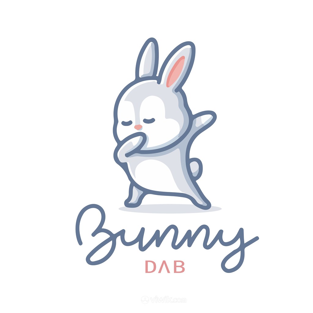 兔子标志图标儿童服装品牌矢量logo设计素材
