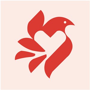 紅色鳥愛心標志圖標矢量logo設計素材