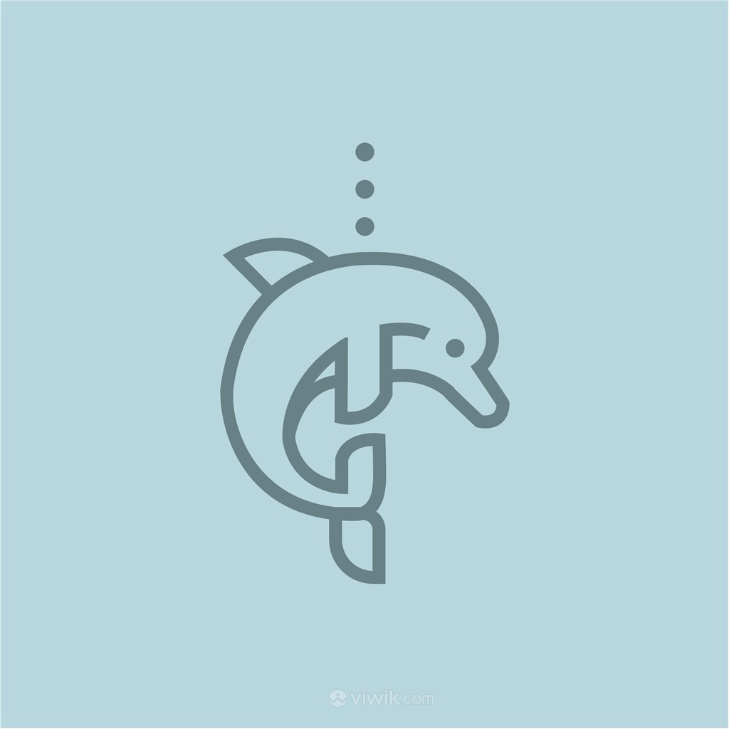 海豚標志圖標酒店旅游矢量logo設計素材