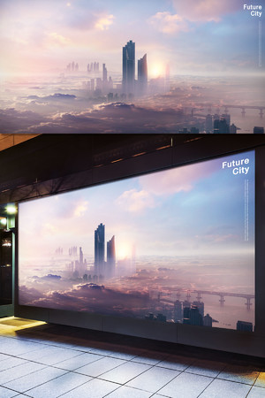 創意高鐵城市科技合成廣告海報