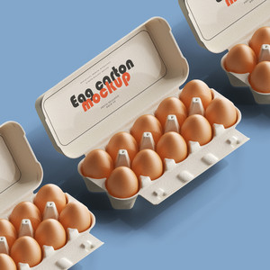 鸡蛋盒贴图样机