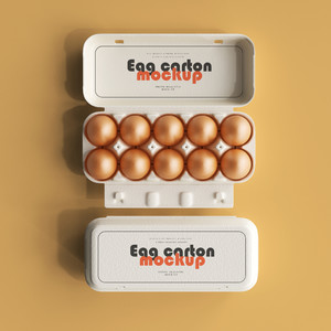顶视图鸡蛋托鸡蛋包装盒贴图样机