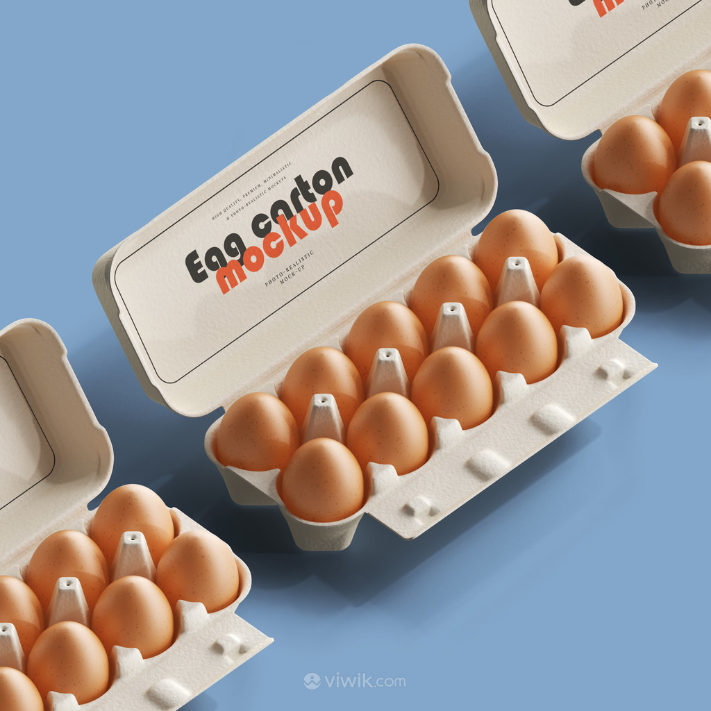 鸡蛋盒贴图样机