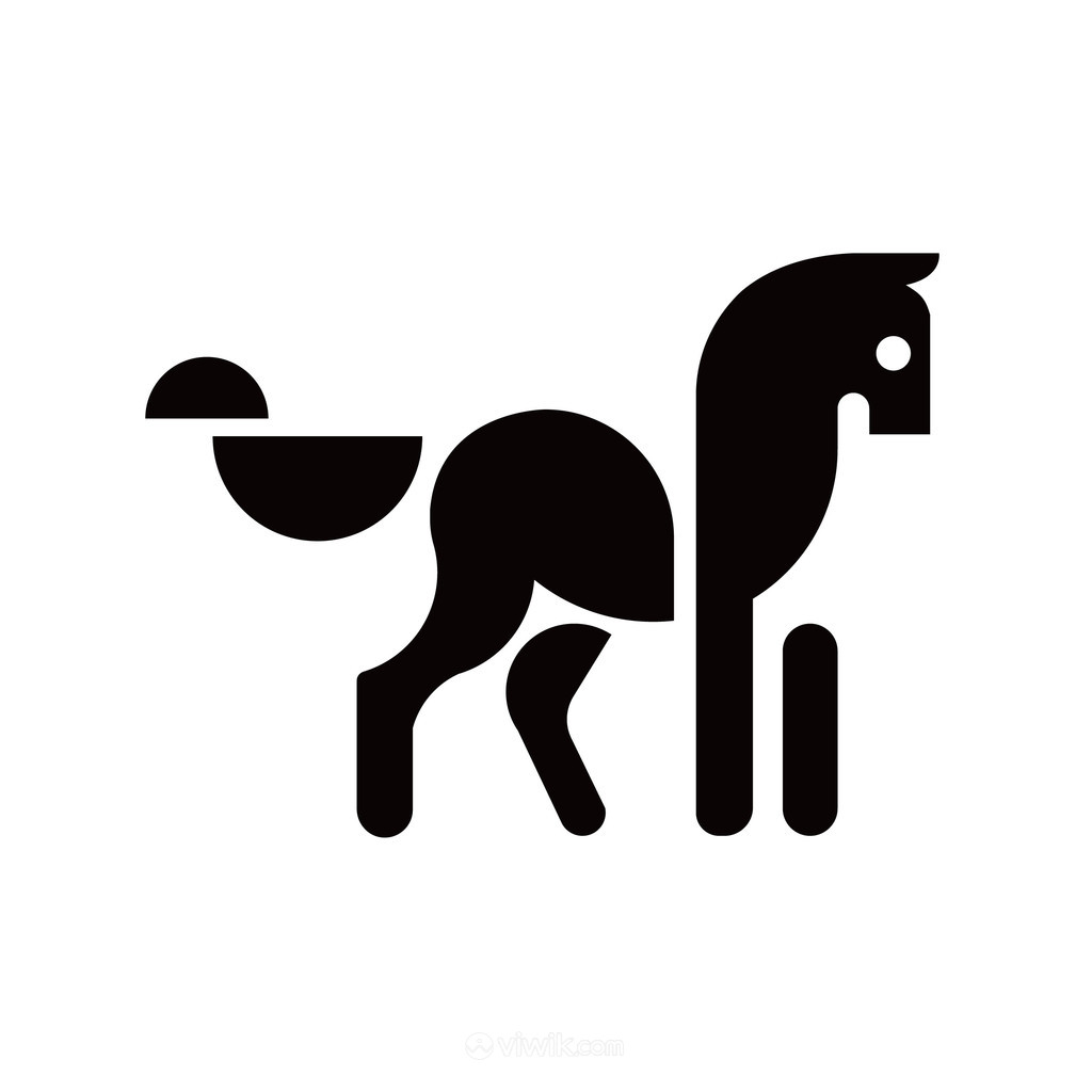 抽象馬標志圖標商務貿易矢量logo素材