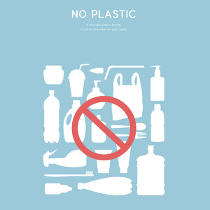 禁止使用塑料制品環保插畫矢量素材