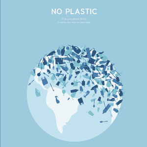 塑料地球环保插画矢量素材