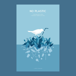 海鸥塑料品环保插画矢量素材