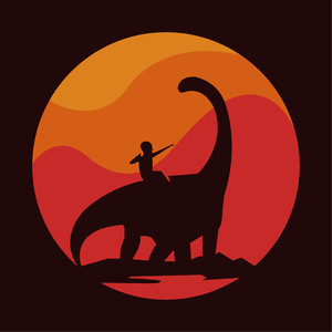 骑着恐龙的人标志图标矢量logo素材