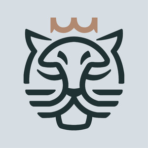 頭戴皇冠的獅子標志圖標矢量logo素材