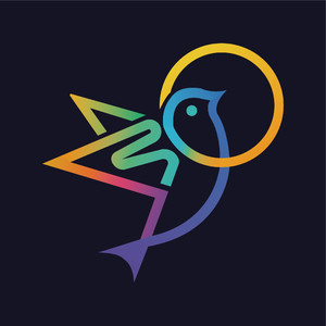 五彩线条鸟标志图标矢量logo素材