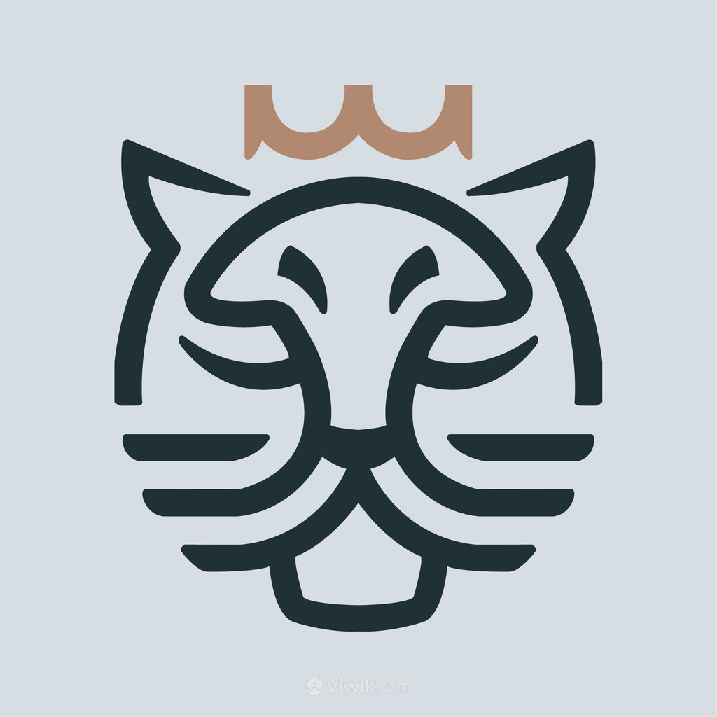 头戴皇冠的狮子标志图标矢量logo素材