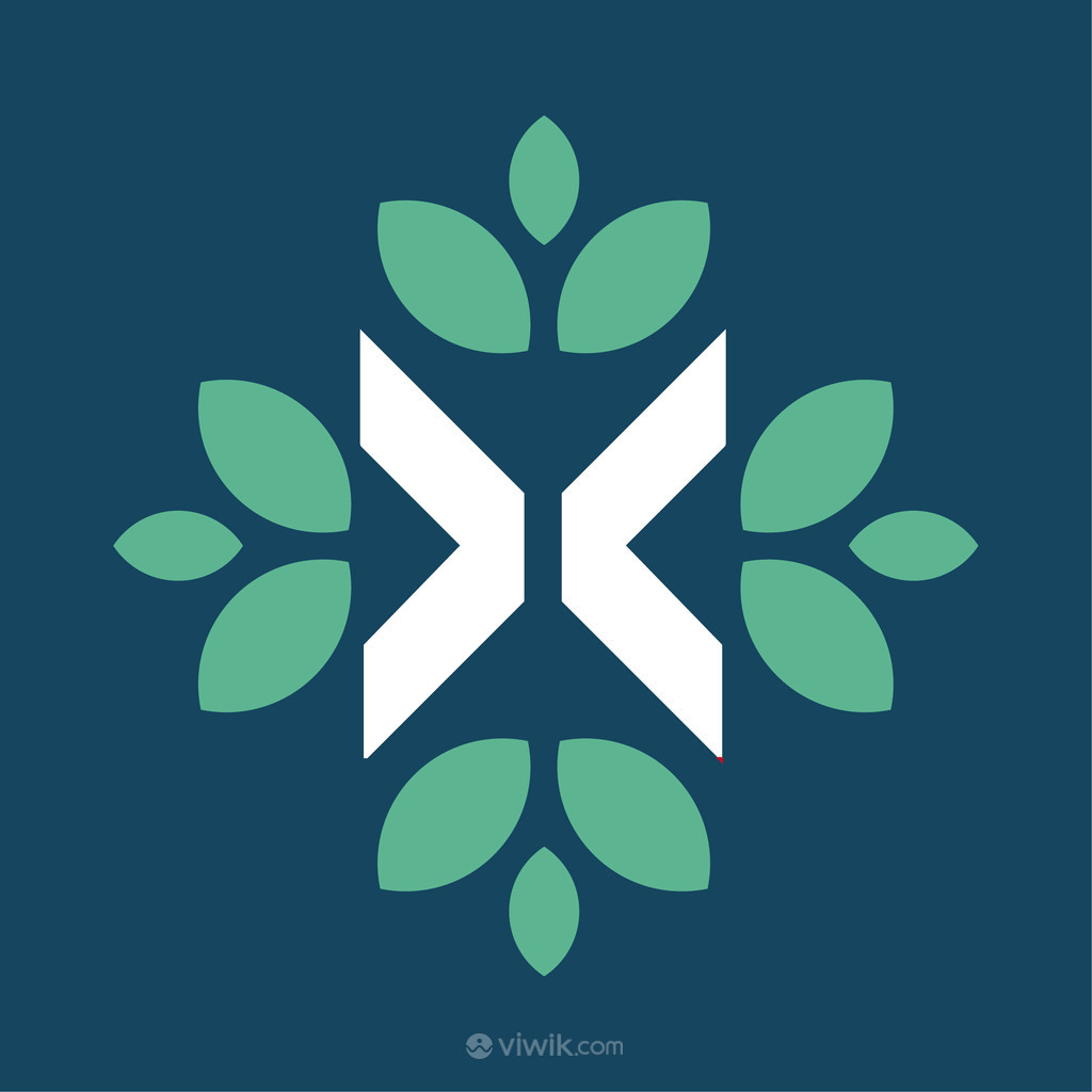 树叶字母X标志图标矢量logo素材