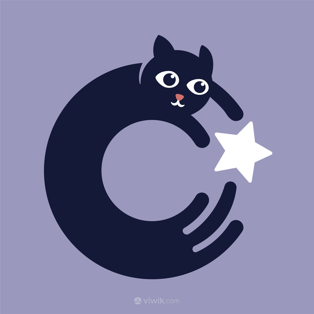 猫星星标志图标矢量logo素材