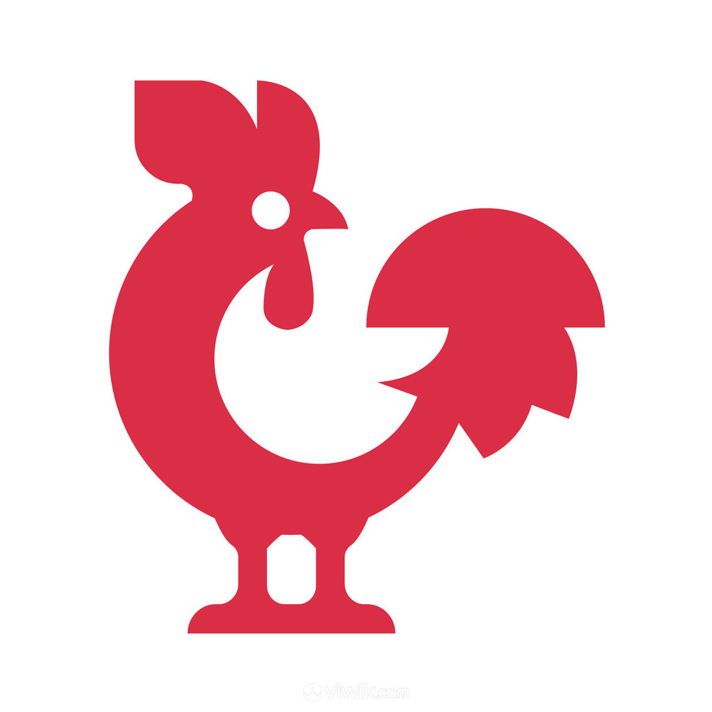 红色公鸡标志图标矢量logo素材