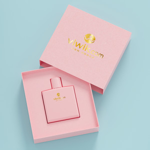 粉色盒子包裝盒瓶子香水包裝貼圖樣機