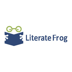 卡通抱着书本的青蛙标志图标矢量logo素材