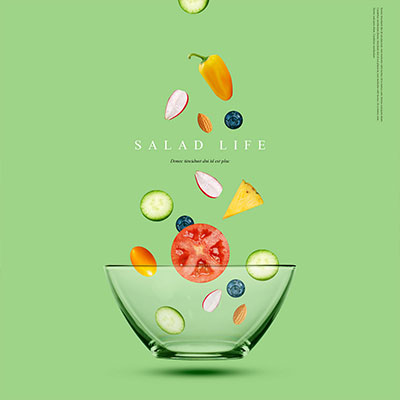 散落的蔬菜美食廣告海報素材模板