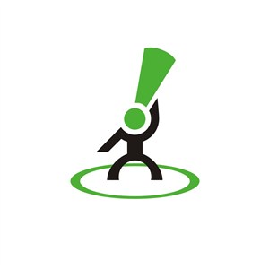 P人物感叹号运动休闲logo设计