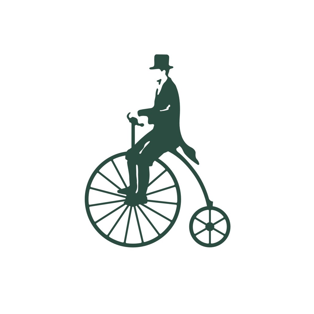 休闲娱乐行业表演骑着单车的演员logo标志