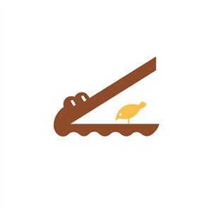 儿童娱乐业鳄鱼吃小鸟logo标志