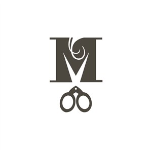 美容美发剪刀M字logo标志设计