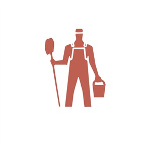 家政行业拿着水桶拖把的男人logo标志