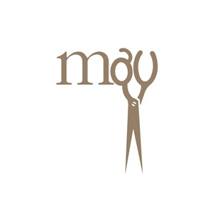美容美发行业剪刀m字logo设计