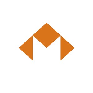 电子机构几何图形M字logo标志