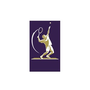 运动休闲打网球的男人logo标志